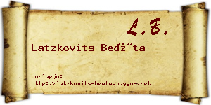Latzkovits Beáta névjegykártya